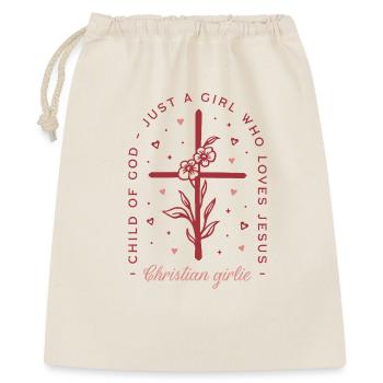 Chrétien drôle juste une fille qui aime les amoureux de Jésus - Sac cadeau 40 x 50 cm - nature - Devant