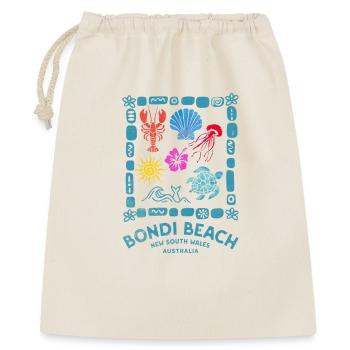 Bondi Beach Muster Australien - Geschenkbeutel aus Baumwolle (40 x 50 cm) - Natur - Vorne
