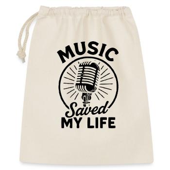 La musique m’a sauvé la vie T-shirt rétro tri-mélangé - Sac cadeau 40 x 50 cm - nature - Devant