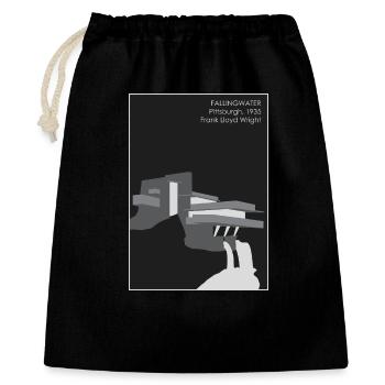 Architecture moderne : Fallingwater - Sac cadeau 40 x 50 cm - noir - Devant