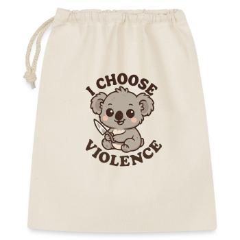Koala "I Choose Violence" – Niedlicher und sarca-Humor - Geschenkbeutel aus Baumwolle (40 x 50 cm) - Natur - Vorne