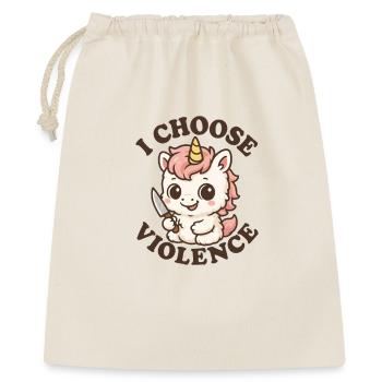 Rebellious Unicorn – I Choose Violence - Gift Bag 40 x 50 cm - nature - Front
