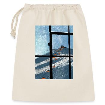 Window view ski lift Blau - Gift Bag 40 x 50 cm - nature - Front