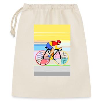 Cycliste géométrique dans le style des blocs de couleur - Sac cadeau 40 x 50 cm - nature - Devant