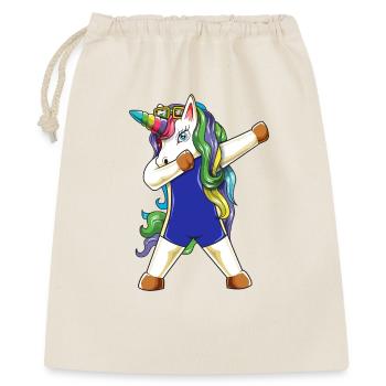 Einhorn-Schwimmer abpuppen Lustiges Sommerschwimmen - Geschenkbeutel aus Baumwolle (40 x 50 cm) - Natur - Vorne