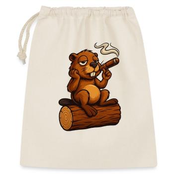Castor refroidi avec un cigare - Sac cadeau 40 x 50 cm - nature - Devant