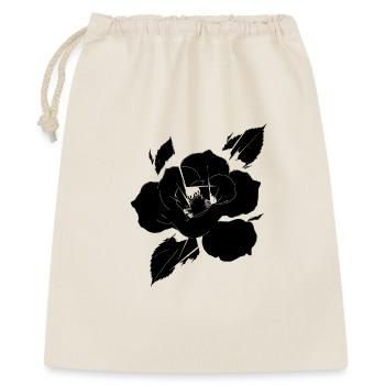 Fragmentierte schwarze Rose - Geschenkbeutel aus Baumwolle (40 x 50 cm) - Natur - Vorne