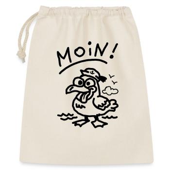 Moin dämliche Möwe witzige Möwe meer urlaub strand - Geschenkbeutel aus Baumwolle (40 x 50 cm) - Natur - Vorne
