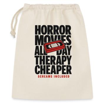 Horror Movies All Day Therapy - Geschenkbeutel aus Baumwolle (40 x 50 cm) - Natur - Vorne