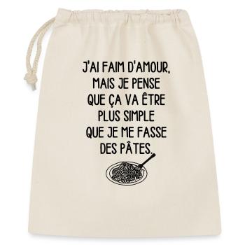 J'ai Faim d'Amour mais je pense que.. /Humour noir - Sac cadeau 40 x 50 cm - nature - Devant