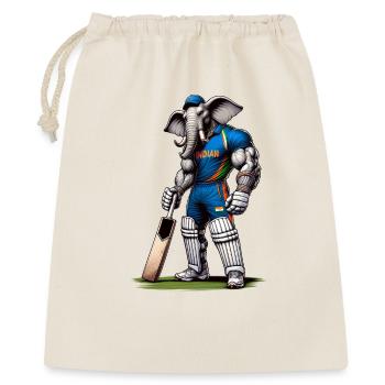 Motif d'éléphant pour le sport de cricket indien - Sac cadeau 40 x 50 cm - nature - Devant