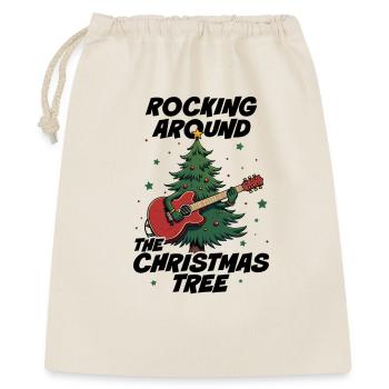 Schaukeln um den Weihnachtsbaum - Geschenkbeutel aus Baumwolle (40 x 50 cm) - Natur - Vorne