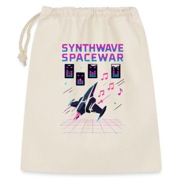 SYNTHWAVE SPACEWAR Retro Neon 80s Spaceship - Gift Bag 40 x 50 cm - nature - Front