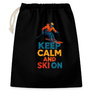 Skiing | Skier | Mountain - Gift Bag 40 x 50 cm - black - Front