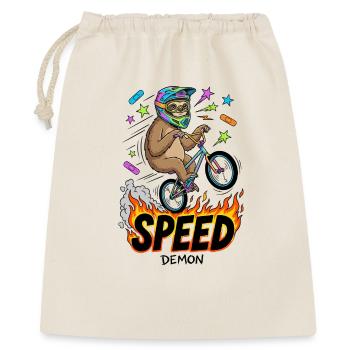 Speed Demon Faultier - Geschenkbeutel aus Baumwolle (40 x 50 cm) - Natur - Vorne