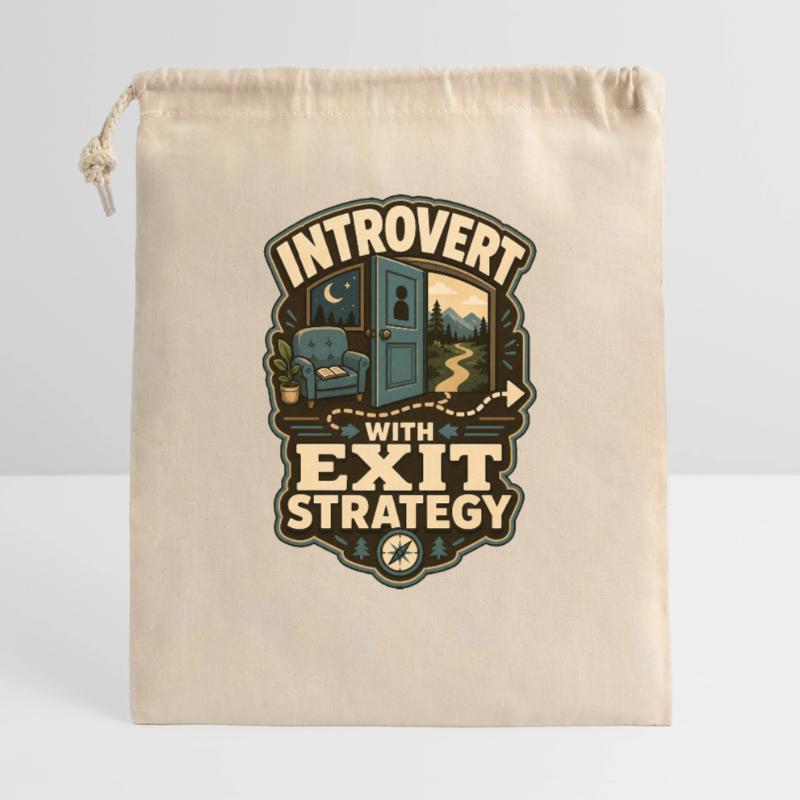 Introvert With Exit Strategy Geschenkbeutel aus Baumwolle (40 x 50 cm)