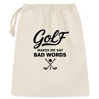 Golf und Schimpfwörter: Der Humor des Golfers - Geschenkbeutel aus Baumwolle (40 x 50 cm) - Natur - Vorne