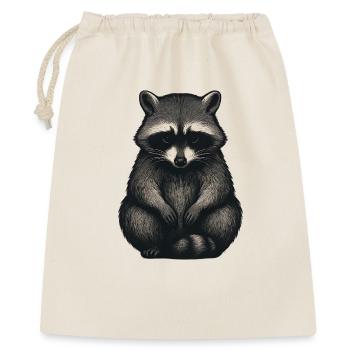 Trauriger Waschbär im Nachtwald Stil - Geschenkbeutel aus Baumwolle (40 x 50 cm) - Natur - Vorne