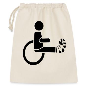 Utilisateur d’un fauteuil roulant avec jambe dans le plâtre # - Sac cadeau 40 x 50 cm - nature - Devant