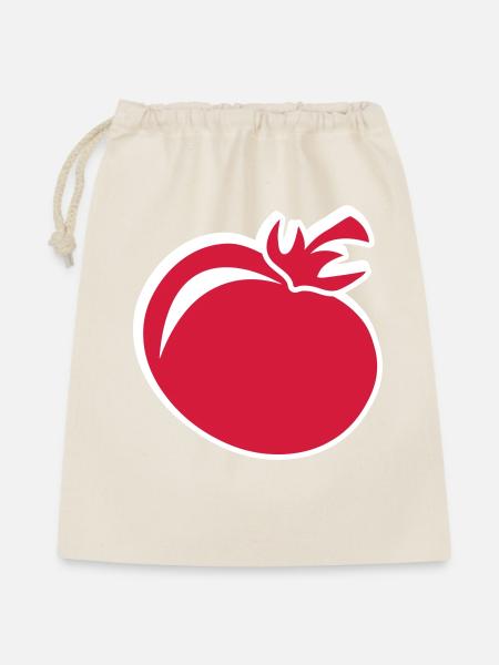 Rote Tomate - Geschenkbeutel aus Baumwolle (40 x 50 cm) - Natur