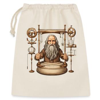 Leonardo da Vinci Erfinder, Erfindung, Genie - Geschenkbeutel aus Baumwolle (40 x 50 cm) - Natur - Vorne