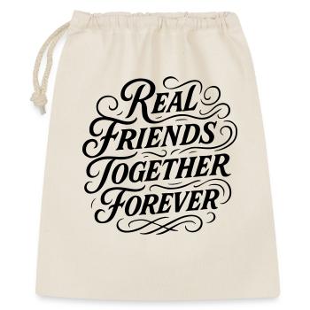 Real Friends Forever Friendship - Gift Bag 40 x 50 cm - nature - Front