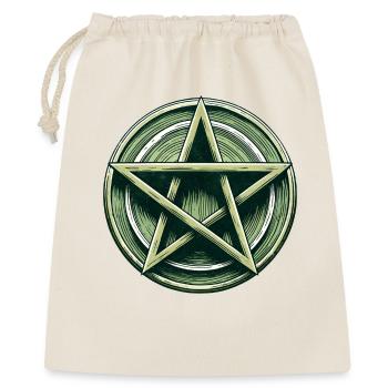 Smaragd-Pentagramm-Wappen - Geschenkbeutel aus Baumwolle (40 x 50 cm) - Natur - Vorne