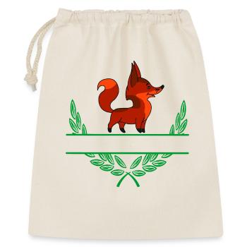 Fuchs mit Namensraum - Geschenkbeutel aus Baumwolle (40 x 50 cm) - Natur - Vorne