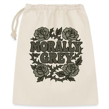 Moralisch Grey Roses Grunge - Geschenkbeutel aus Baumwolle (40 x 50 cm) - Natur - Vorne