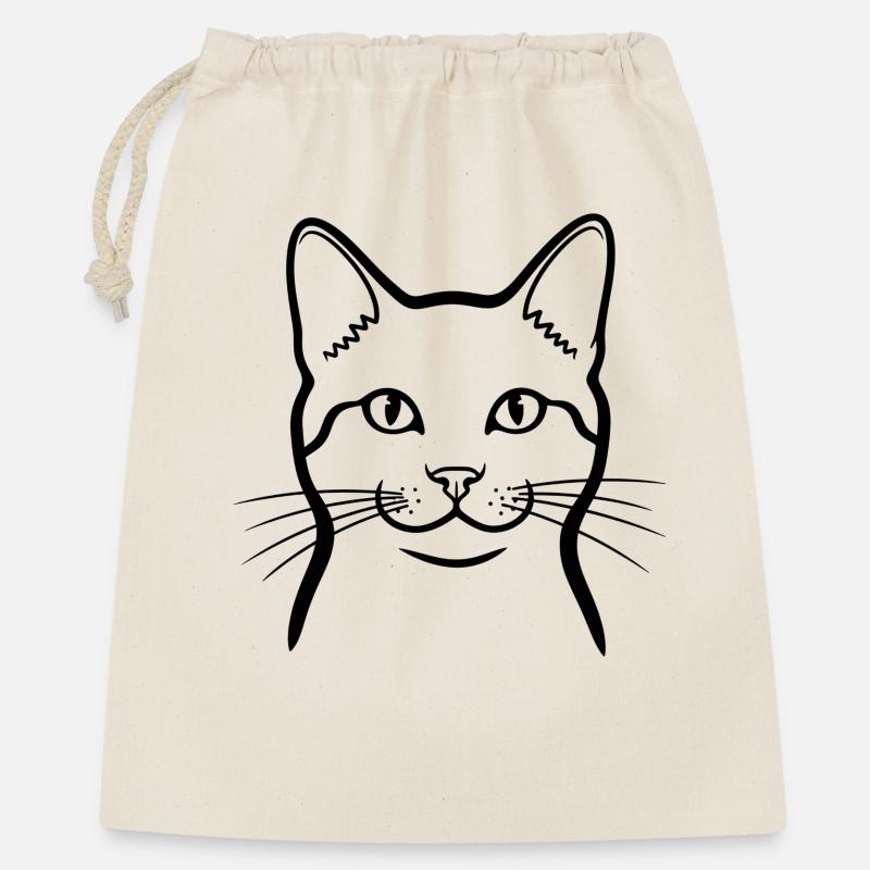 Cat Minimal Animals Doodle - Gift Bag 40 x 50 cm - nature