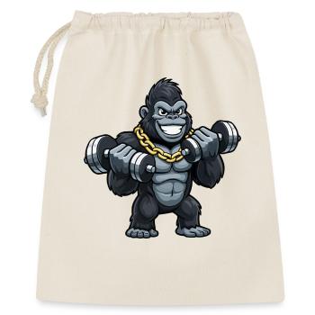 Gorilla Krafttrainer im Cartoonstil - Geschenkbeutel aus Baumwolle (40 x 50 cm) - Natur - Vorne