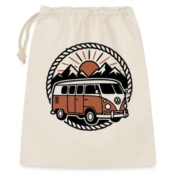 Kultiger Retro Vanlife Camper Bus - Geschenkbeutel aus Baumwolle (40 x 50 cm) - Natur - Vorne