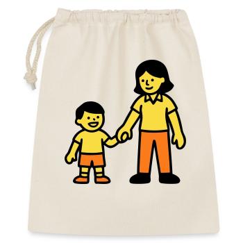 Logo de la main de l’enfant de l’enseignante de maternelle - Sac cadeau 40 x 50 cm - nature - Devant