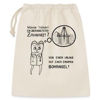 zahnarzt-bohrinsel - Geschenkbeutel aus Baumwolle (40 x 50 cm) - Natur - Vorne