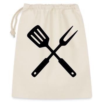 Grillbesteck BBQ Grillmeister Foodtruck Crew - Geschenkbeutel aus Baumwolle (40 x 50 cm) - Natur - Vorne
