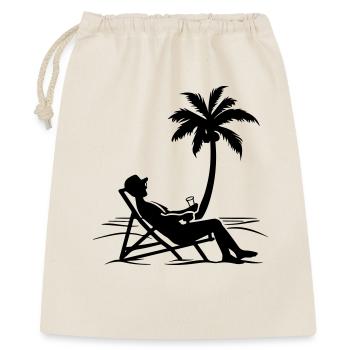 Sommer Relaxen Urlaub - Geschenkbeutel aus Baumwolle (40 x 50 cm) - Natur - Vorne