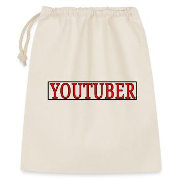 Youtuber Schriftzug - Geschenkbeutel aus Baumwolle (40 x 50 cm) - Natur - Vorne