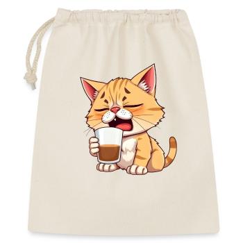 Katze_noch_nicht_wach - Geschenkbeutel aus Baumwolle (40 x 50 cm) - Natur - Vorne