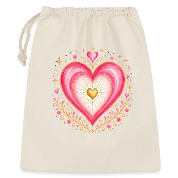 Heart pink gold - Gift Bag 40 x 50 cm - nature - Front