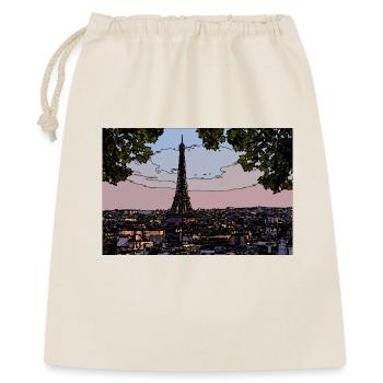 Ambiance du soir parisien à la tour Eiffel - Sac cadeau 40 x 50 cm - nature - Devant