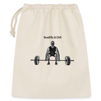 Deadlifts_and_chill - Geschenkbeutel aus Baumwolle (40 x 50 cm) - Natur - Vorne