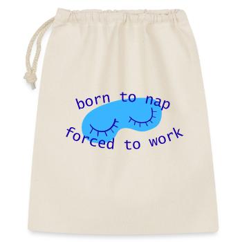 born_to_nap_forced_to_work_sleepy_eyes_blau - Gift Bag 40 x 50 cm - nature - Front