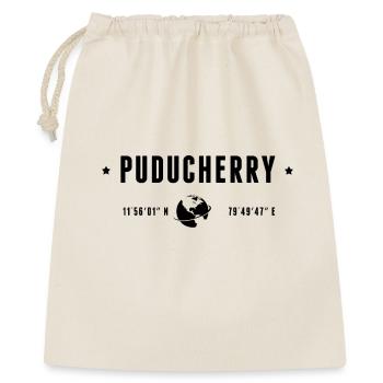 PUDUCHERRY Stilisierte Geographische Koordinaten - Geschenkbeutel aus Baumwolle (40 x 50 cm) - Natur - Vorne