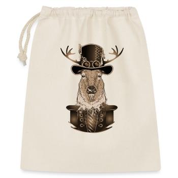 Cerf steampunk avec chapeau cylindre antique en sépia - Sac cadeau 40 x 50 cm - nature - Devant