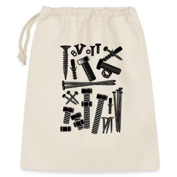 composition de vis, clous, boulons - Sac cadeau 40 x 50 cm - nature - Devant