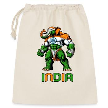 Indien Elefant Flaggen Design - Geschenkbeutel aus Baumwolle (40 x 50 cm) - Natur - Vorne