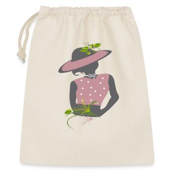 Fille au chapeau - Sac cadeau 40 x 50 cm - nature - Devant