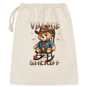 Bär der Dorf Sheriff - Geschenkbeutel aus Baumwolle (40 x 50 cm) - Natur - Vorne