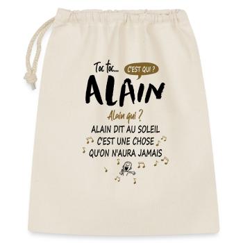Alain Name Humor Geschenk Geburtstagsmann - Geschenkbeutel aus Baumwolle (40 x 50 cm) - Natur - Vorne