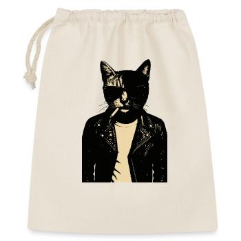 Noir Cat in Leather - Gift Bag 40 x 50 cm - nature - Front